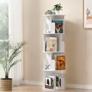 Artiss Bookshelf 4 Tiers rotating shelves with 3 components per tier White