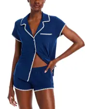 Eberjey Frida Whipstitch Short Pajama Set XS