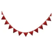 Red Decorations Double Sided Red Sequin Fabric Triangle Pennant Sequin Red
