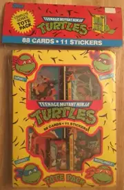 Teenage Mutant Ninja Turtles Tote Pack 88 cards 11 Stickers 1989 Vintage RARE