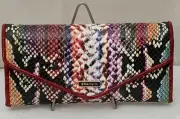 BRAHMIN Veracruz Veronica Tri-Fold Envelope Wallet - Ember Red Multi Leather NWT