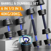 Adjustable Dumbbells Set Weight Dumbbells Plates 20kg 40kg Exercise Fitness Gym