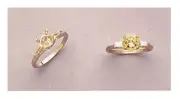 14kt White or Yellow Gold 7mm Round (Baguette Accented) Pre-Notched Ring Sz 7