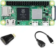 Waveshare Package A Compatible with Raspberry Pi Zero 2 WH Bundle with Mini HDMI to HDMI Adapter and Micro USB OTG Cable (3 Items) with Pre-Solder Black Pinheader