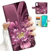 ( For Vivo Y01 ) Wallet Flip Case Cover AJ23024 Abstract Flower