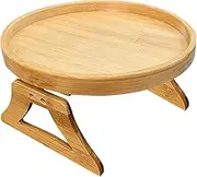 Natural Bamboo Sofa Tray for Snacks and Remote Easy to Practical TV Remote Control Snack Tray Wood Sofa Armrest Clip-On