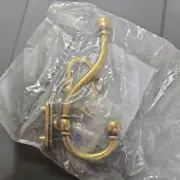 Vintage Belwith Hardware Double Brass Wall Hook Traditonal Style Coat & Hat Hook