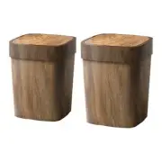 Imitation Wood Trash Can Rectangular Trash Bin Waste Bin with Lid Garbage