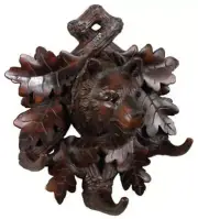 Coat Rack Stand MOUNTAIN Lodge Bear Head 3-Hook Chocolate Brown Resin