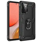 2PCS Shockproof Armor Case for Samsung GalaxyA52 5G Metal Ring Cover For Galaxy A52 5G - Black Samsung A52 5G