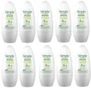 6 Bottle X Simple Soothing Anti Perspirant Deodorant Kind To Skin Roll-On 50ml