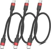 2ft USB C to Lightning Cable 3Pack, Short USB C iPhone Charger Cord Nylon Braided 2 Feet Type C to Lightning Cable Fast Charging for iPhone 14 13 12 11 Pro Max Mini XR XS SE iPad