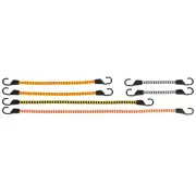 Assorted Size Multi-color Flat Bungee Cords With Hooks (6 Pack) |