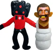 2pcs Horror Games Inspired Skibidi Plush - Toilet & Speaker Man for Gaming Fans