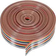 uxcell 1 Pcs 20 Pin Flat Rainbow Ribbon Cable 30 ft 1.27mm Pitch Breadboard Jumper Wires for Electronic Projects