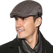 [Maeau] Mens Flat Duckbill Cap Adjustable Mens Beret Hat Retro Newsboy Cap for Men Casual