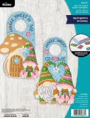 Bucilla Felt Door Hanger Applique Kit Set Of 2-Springtime Gnomes (Pack of 1)