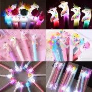 Pen Topper LED Light Up Cute Unicorn Fidget Popper Gel Ink Pens Back to School