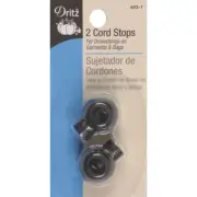Dritz 493-1 Round Cord Stops 2/Pkg-Black