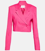 [Frame] Frame Linen-blend blazer AU 12 pink