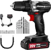 Lightweight 20V Cordless Drill with Flexible Shaft & Real-Time Battery Indicator