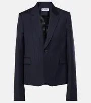 [Loewe] Loewe Pinstripe wool twill suit jacket UK 6 blue