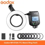 Godox MF-R76N TTL Macro Ring Flash 76Ws HSS 2.4G Wireless Flash for Nikon Camera