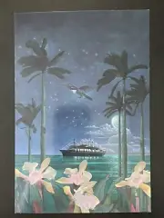 Postcard: Wilson McLean HOLLAND AMERICA TO THE CARIBBEAN 80s Cruise Ship, Ubused