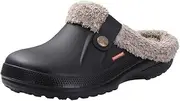 [NIDDISLIP] Unisex Winter Fur Lined Clogs Shoes Cushioned Fleece Clogs Indoor Outdoor Fuzzy Slippers Comfy Memory Foam Fluffy Lined Clogs Garden Waterproof Mules