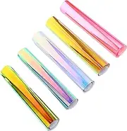 Angoily 5pcs Self Adhesive Rainbow Color Vinyl Films PVC Transfer Membrane for Custom Clothing Crafts Bags and Decorations for Personalization and Holiday Projects