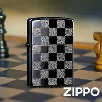 在飛比找momo購物網優惠-【Zippo官方直營】西洋棋盤-黑銀+亮銀-防風打火機(美國