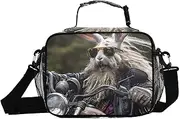 Rabbit Motor Funny Insulated Lunch Box for Women Men - Ideal for Work, Picnics - Includes Adjustable Shoulder Strap
