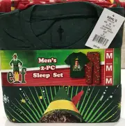 Men's Elf "Discover Your Inner Elf" 2-Piece Top & Pant Pajama Set Size M $56 NEW