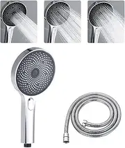 Decaura 3-Mode Handheld Shower Head with 150cm Shower Hose Soft Spray Luxury Massage (Chrome with Hose)