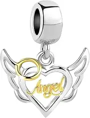 [LSxAB] Guardian Angel Rose Gold Angle Wing Charm Compatible with Pandora Charms Bracelets