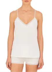 Natori Women Bliss Cotton Lace Trim Camisole White Size 2XL