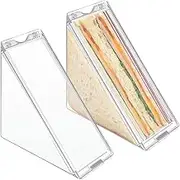 MTSDM 2Pcs Triangle Sandwich Container, Portable Washable Clear Triangle Breakfast Container with Lids, Keeps Food Intact, Compact Reusable Lunch Box for Work School Outdoor Use