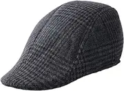 [BOYSSPAA] Flat Cap with Plaid Design Mens Caps UK Flat Fashion Beret Hat Men Newsboy Irish Beret Hat Driving Hunting Hat for Men Winter Spring Autumn Outdoor