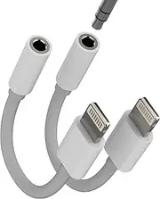 Lightning to 3.5mm Headphone Jack Adapter(2 Pack)for iPhone 14 13 Pro AUX Audio Cable for Apple MFI Certified Adaptor Earphone Earbuds Connector for iPad Dongle Car Headset AUXiliary Cord Accessories