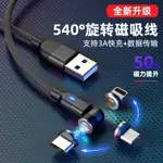 睿之冉 可旋轉540度+180度旋轉快充磁吸線 3A閃快充磁吸充電線 超強盲吸力磁吸線 蘋果安卓TYPE C快速充電線