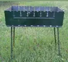 8 skewer Mangal Schaschlik 2 level GRILL brazier barbecue case BBQ chargrill