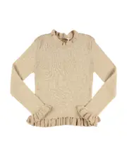 Ruffled detail knitted pullover 6 Nude