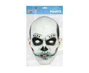 Day of the Dead White Zombie Male Single 2D Card Party Face Mask - Halloween
