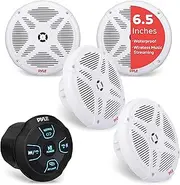 Pyle 6.5'' Water-Resistant Rated Off-Road Speakers - Marine Speakers with Wireless BT Remote Control Receiver, Compact Dual Vehicle Speaker System for ATV, UTV, 4x4, Jeep, Powersports Vehicles