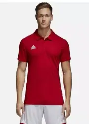 NEW Adidas Men's Size S Core 18 Polo Shirt Red Climalite CV3591