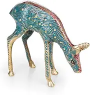 SKYTRAIL VENTURES Brass Deer Set Handcrafted Antique Showpiece | Decorative Collectible Figurine for Home Décor, Living Room, Office | Unique Artisan Craft