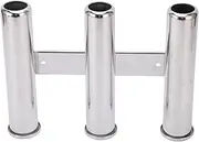 3 Tube Fishing Rod Holder Stainless Steel 304 Marine Grade Rustproof Corrosion Resistant Boat Rod Rack for Yachts Saltwater Fishing