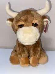 Aurora Plush Bull Toro Mini Flopsie Texas Longhorn Highland Cow 8"