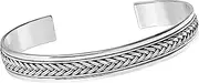 [Treasure Bay] TreasureBay Mens 925 Stirling Silver Bangle Bracelet Cuff