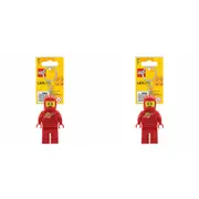 2PK Lego Minifigures Spaceman Keychain/Keyring LED Light 4x8cm Kids Red 6y+